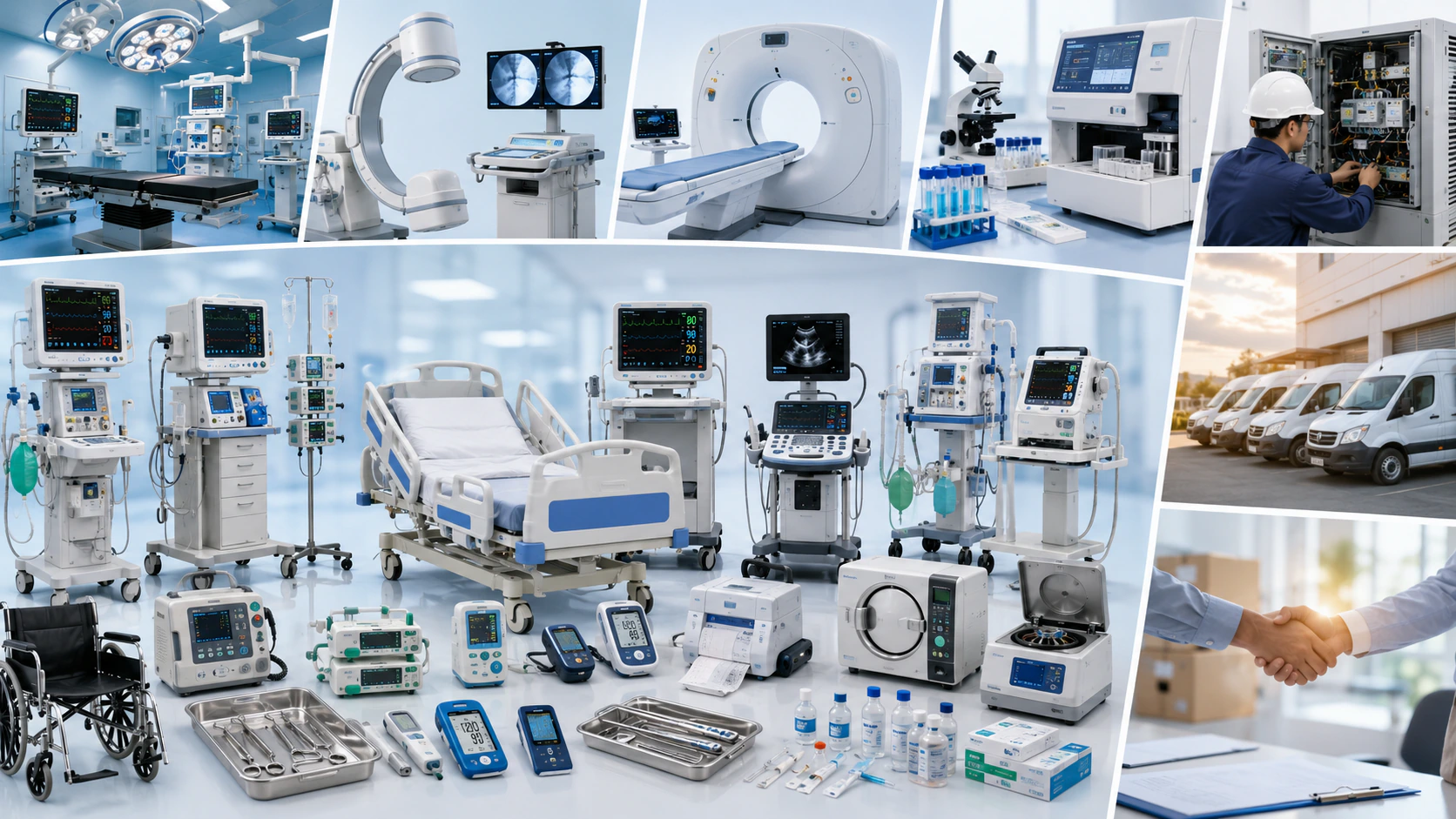 Real hospital equipment prepared for clinical use