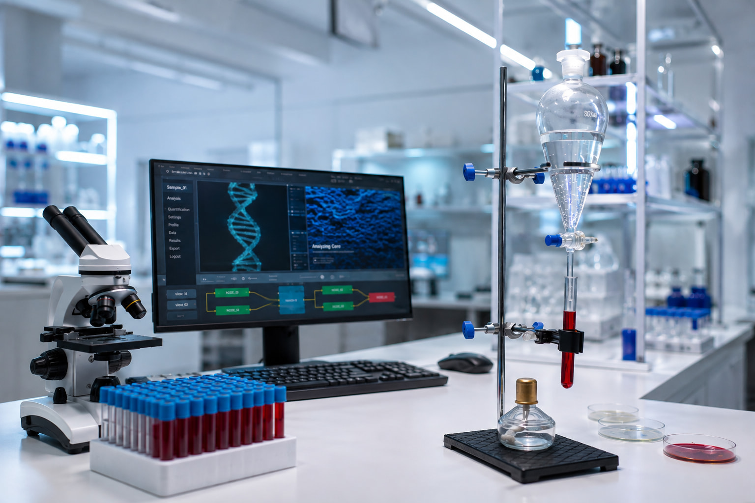 Real laboratory and diagnostic equipment photo