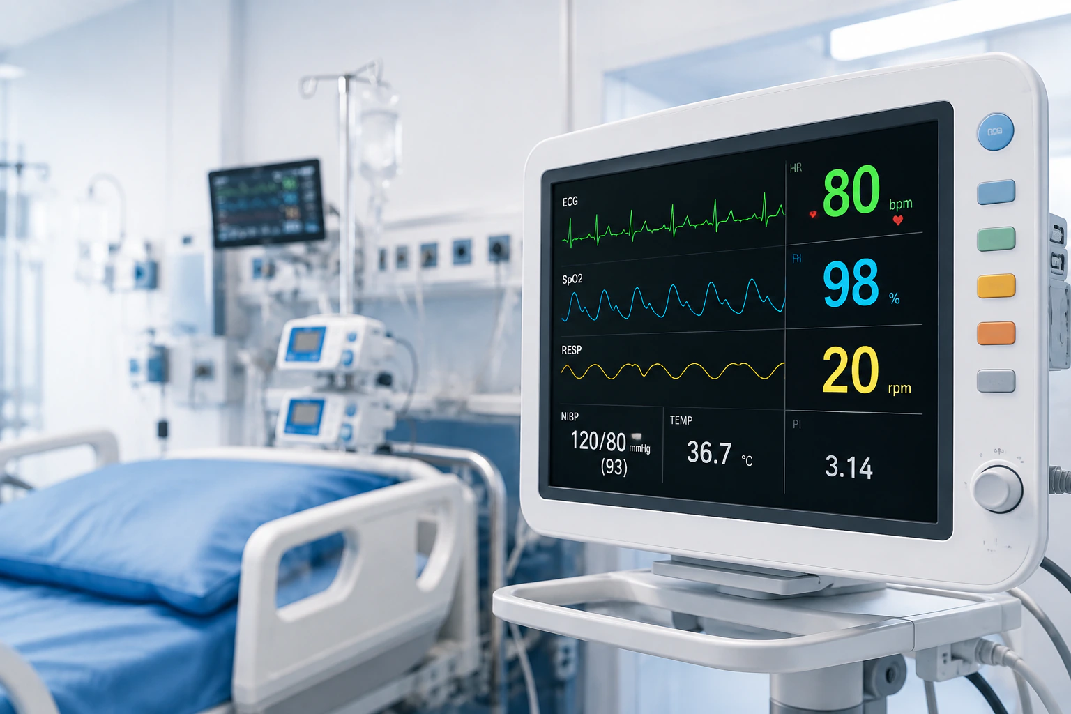 Real vital signs monitor display photo